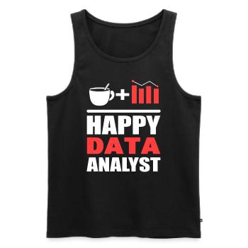 Glücklicher Datenanalyst Systemanalytiker - Männer Premium Bio Tank Top - Schwarz - Vorne - AI Model Male 178 light (178cm)