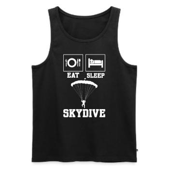 Eat Sleep Skydive Fallschirmspringer - Männer Premium Bio Tank Top - Schwarz - Vorne - Michal (187cm)