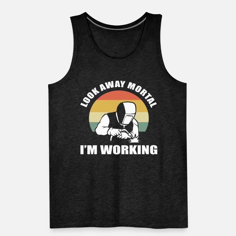 Lustiger Schweißer Punktschweißgerät Männer Premium Bio Tank Top