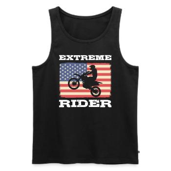 Amerikanischer Fahrer Motorradfahrer - Männer Premium Bio Tank Top - Schwarz - Vorne - Michal (187cm)