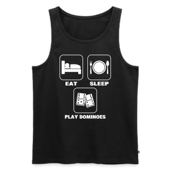 Eat Sleep Play Dominoes Dominoe -Spieler - Männer Premium Bio Tank Top - Schwarz - Vorne - Michal (187cm)