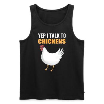 Yep I Talk To Chickens Geflügelarbeiter - Männer Premium Bio Tank Top - Schwarz - Vorne - Michal (187cm)
