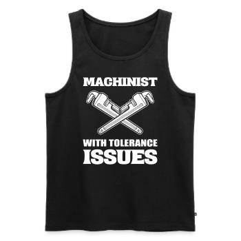Maschinistischer Humor Maschinenbetreiber - Männer Premium Bio Tank Top - Schwarz - Vorne - Michal (187cm)