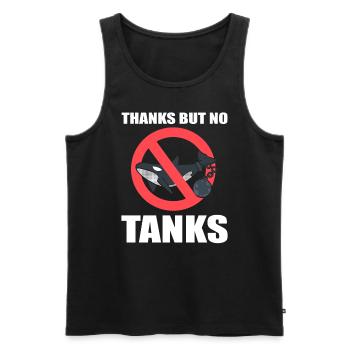 Thanks But No Tanks! Ozeanograph - Männer Premium Bio Tank Top - Schwarz - Vorne - AI Model Male 178 light (178cm)