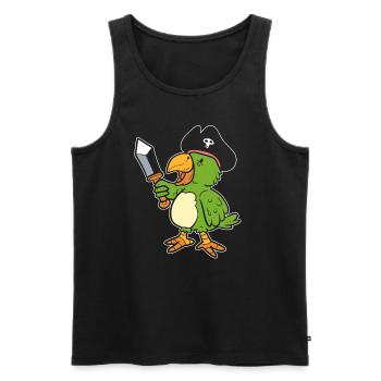Papageipirat Ornithologe - Männer Premium Bio Tank Top - Schwarz - Vorne - Michal (187cm)