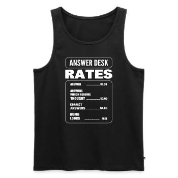 Answer Desk Rates Rezeptionist - Männer Premium Bio Tank Top - Schwarz - Vorne - Michal (187cm)