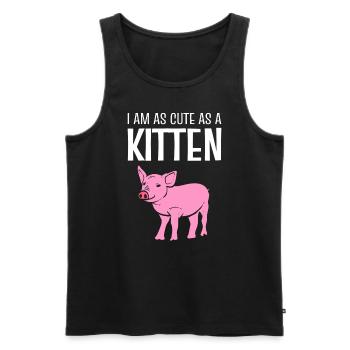 Schweinliebhaber Veganer Aktivist - Männer Premium Bio Tank Top - Schwarz - Vorne - AI Model Male 178 light (178cm)