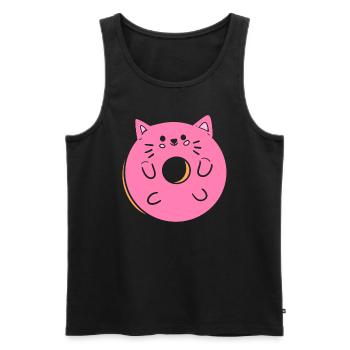 Katzen Donut Gebäckmacher - Männer Premium Bio Tank Top - Schwarz - Vorne - Michal (187cm)