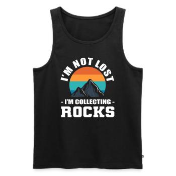 I'm Not Lost I'm Collecting Rocks Rocksammler - Männer Premium Bio Tank Top - Schwarz - Vorne - AI Model Male 178 light (178cm)