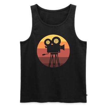 Retro -Filmkamera Regisseur - Männer Premium Bio Tank Top - Schwarz - Vorne - AI Model Male 178 light (178cm)