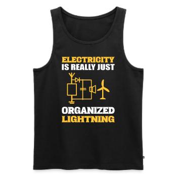 Lustiger Elektriker Elektrischer Superintendent - Männer Premium Bio Tank Top - Schwarz - Vorne - Michal (187cm)