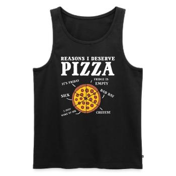 Pizza -Humor Pizza -Lieferant - Männer Premium Bio Tank Top - Schwarz - Vorne - Michal (187cm)