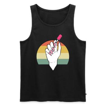 Süßer Manikürist Nagel-Techniker - Männer Premium Bio Tank Top - Schwarz - Vorne - AI Model Male 178 light (178cm)