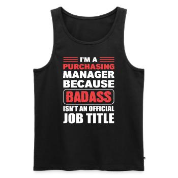 Lustiger Manager Einkaufspersonal - Männer Premium Bio Tank Top - Schwarz - Vorne - Michal (187cm)