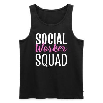 Social Worker Squad Fürsorger - Männer Premium Bio Tank Top - Schwarz - Vorne - Michal (187cm)