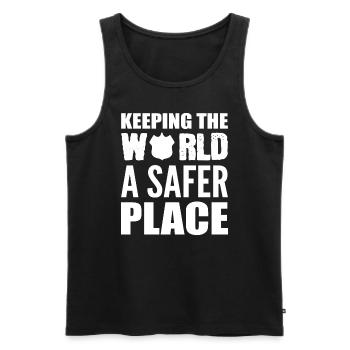 Lustiger Justizvollzugsbeamter Gefängniswärter - Männer Premium Bio Tank Top - Schwarz - Vorne - Michal (187cm)