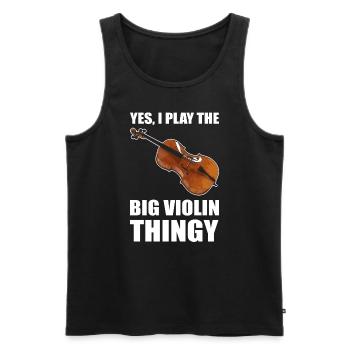 Lustig Cello -Spieler Cellist - Männer Premium Bio Tank Top - Schwarz - Vorne - Michal (187cm)