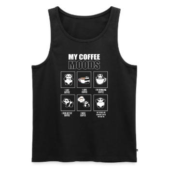 My Coffee Moods Barista - Männer Premium Bio Tank Top - Schwarz - Vorne - Michal (187cm)