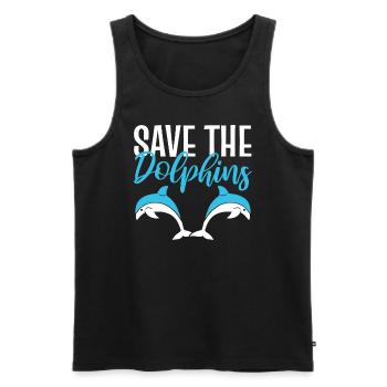 Save The Dolphins Meeresbiologe - Männer Premium Bio Tank Top - Schwarz - Vorne - Michal (187cm)