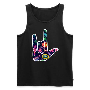Ich liebe dich Gebärdensprache Slp - Männer Premium Bio Tank Top - Schwarz - Vorne - Michal (187cm)