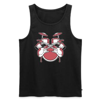 Drum -Set und Gitarre Schlagzeuger - Männer Premium Bio Tank Top - Schwarz - Vorne - Michal (187cm)