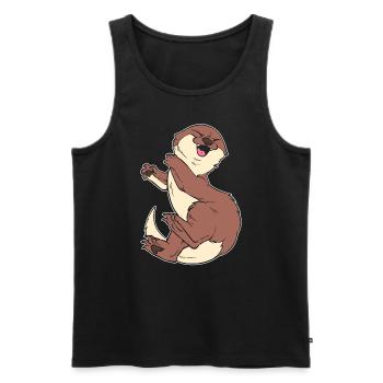 Lustiger Otter Zoowärter - Männer Premium Bio Tank Top - Schwarz - Vorne - Michal (187cm)