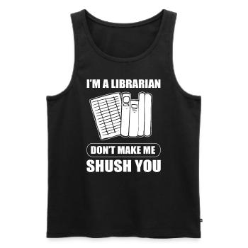 Lustiger Bibliothekar Archivar - Männer Premium Bio Tank Top - Schwarz - Vorne - AI Model Male 178 light (178cm)