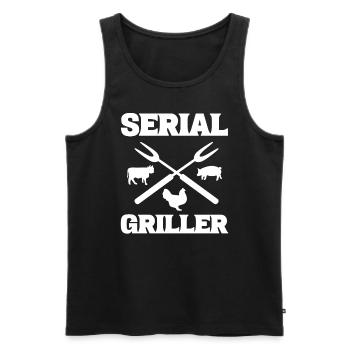 Serial Griller Grillkoch - Männer Premium Bio Tank Top - Schwarz - Vorne - AI Model Male 178 light (178cm)