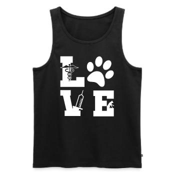 Tierliebhaber Veterinärassistent - Männer Premium Bio Tank Top - Schwarz - Vorne - Michal (187cm)