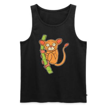 Tarsier Wildtierarbeiter - Männer Premium Bio Tank Top - Schwarz - Vorne - AI Model Male 178 light (178cm)