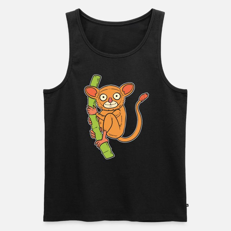 Tarsier Wildtierarbeiter - Männer Premium Bio Tank Top - Schwarz