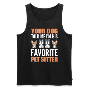 Haustier sitzt Hundebesitzer - Männer Premium Bio Tank Top - Schwarz - Vorne - Michal (187cm)