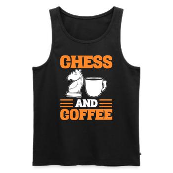 Chess And Coffee Schachmeister - Männer Premium Bio Tank Top - Schwarz - Vorne - AI Model Male 178 light (178cm)
