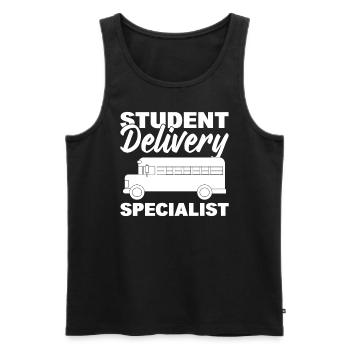 Student Delivery Specialist Busbetreiber - Männer Premium Bio Tank Top - Schwarz - Vorne - Michal (187cm)