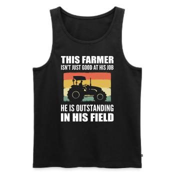 Lustiger Bauer Landwirt - Männer Premium Bio Tank Top - Schwarz - Vorne - AI Model Male 178 light (178cm)