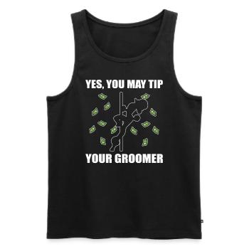 Yes, You May Tip Your Groomer Hundefrisör - Männer Premium Bio Tank Top - Schwarz - Vorne - Michal (187cm)