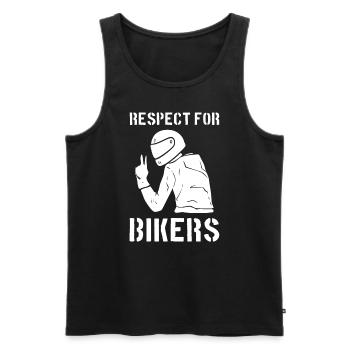 Respect For Bikers Motorradfahrer - Männer Premium Bio Tank Top - Schwarz - Vorne - Michal (187cm)