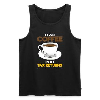I Turn Coffee Into Tax Returns Wirtschaftsprüfer - Männer Premium Bio Tank Top - Schwarz - Vorne - AI Model Male 178 light (178cm)