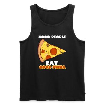 Pizza -Liebhaber Pizzabäcker - Männer Premium Bio Tank Top - Schwarz - Vorne - Michal (187cm)