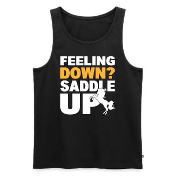 Reitreiten Reitlehrer - Männer Premium Bio Tank Top - Schwarz - Vorne - Michal (187cm)