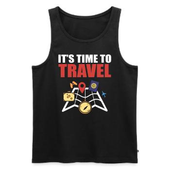 It's Time To Travel Flugbegleiterin - Männer Premium Bio Tank Top - Schwarz - Vorne - Michal (187cm)