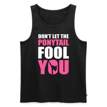Don't Let The Ponytail Fool You Taekwondo - Männer Premium Bio Tank Top - Schwarz - Vorne - Michal (187cm)