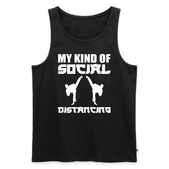 Lustiger Taekwondo Taekwondo Athlet - Männer Premium Bio Tank Top - Schwarz - Vorne - Michal (187cm)