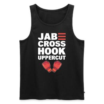 Jab Cross Hook Uppercut Professioneller Kickboxer - Männer Premium Bio Tank Top - Schwarz - Vorne - Michal (187cm)