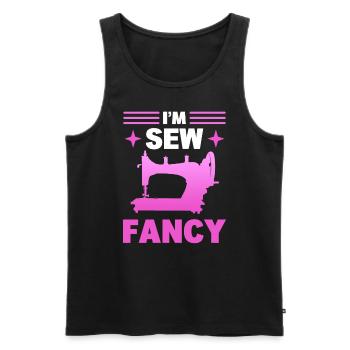 Nähmaschinenliebhaber Schneider - Männer Premium Bio Tank Top - Schwarz - Vorne - AI Model Male 178 light (178cm)