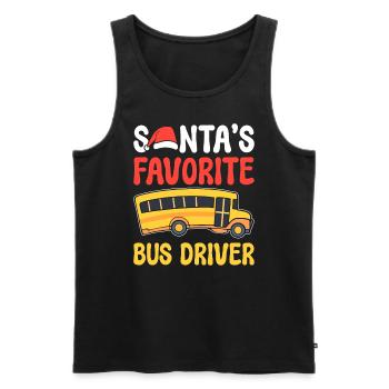 Santa's Favorite Bus Driver Schulfahrer - Männer Premium Bio Tank Top - Schwarz - Vorne - Michal (187cm)
