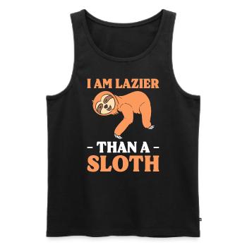 Lustiges Faultier Naturschützer - Männer Premium Bio Tank Top - Schwarz - Vorne - AI Model Male 178 light (178cm)