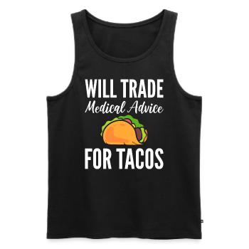 Will Trade Medical Advice For Tacos Arzt - Männer Premium Bio Tank Top - Schwarz - Vorne - AI Model Male 178 light (178cm)