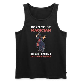 Magierleben Zauberer - Männer Premium Bio Tank Top - Schwarz - Vorne - Michal (187cm)