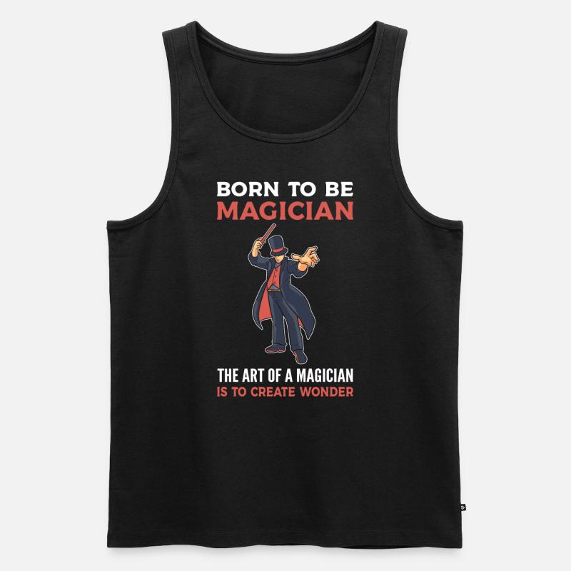 Magierleben Zauberer - Männer Premium Bio Tank Top - Schwarz